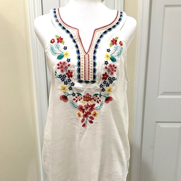 ByxBy & New York & Company Blouse Cardigan Embroidered Red Women Size XL, M - Picture 4 of 12